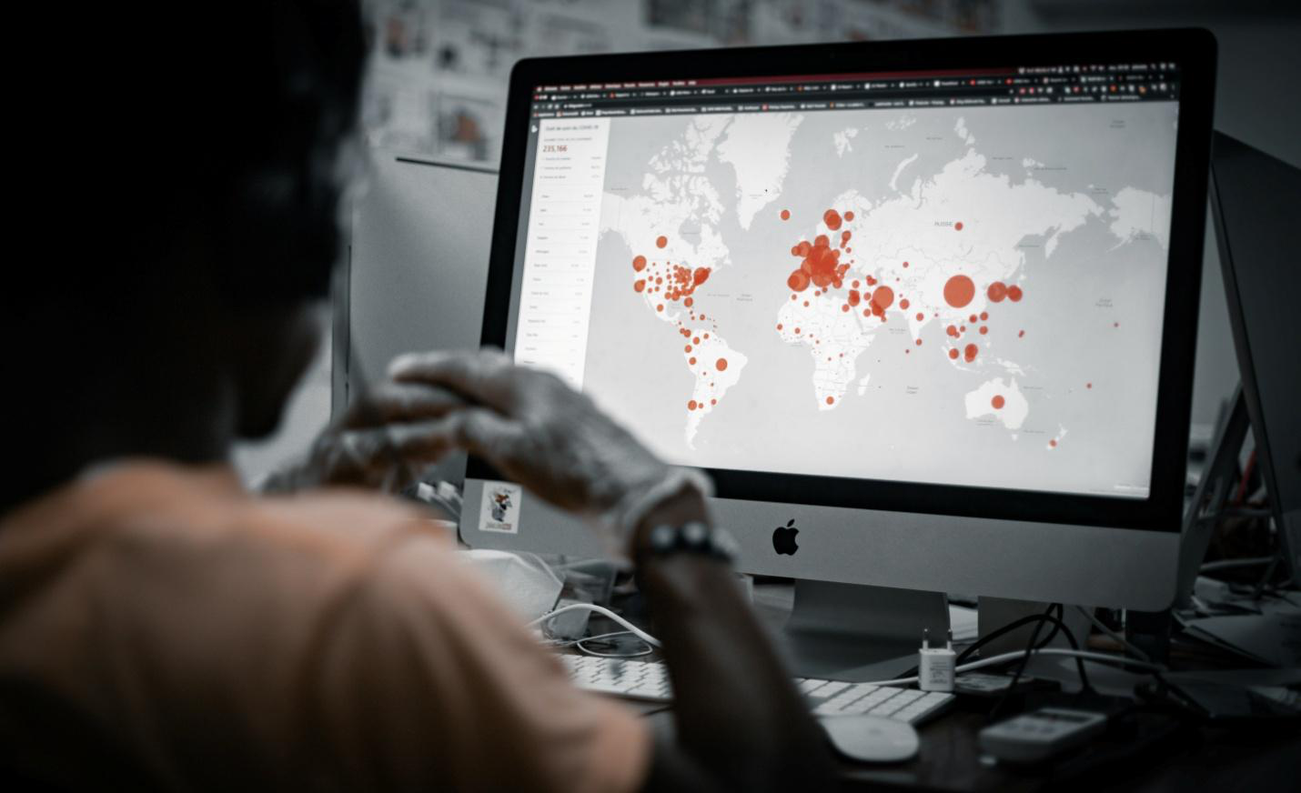 A person looking at a heatmap